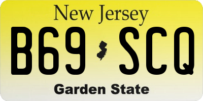 NJ license plate B69SCQ