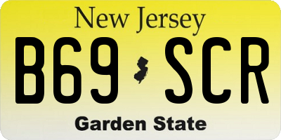 NJ license plate B69SCR