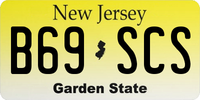 NJ license plate B69SCS