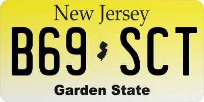 NJ license plate B69SCT
