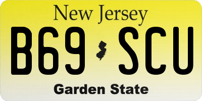 NJ license plate B69SCU