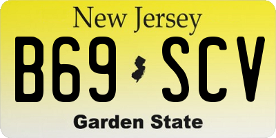 NJ license plate B69SCV