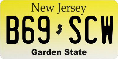 NJ license plate B69SCW