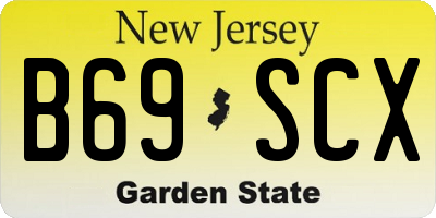 NJ license plate B69SCX