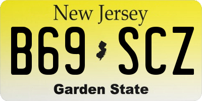 NJ license plate B69SCZ