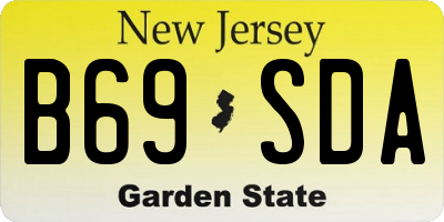 NJ license plate B69SDA