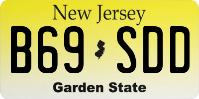 NJ license plate B69SDD