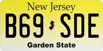 NJ license plate B69SDE