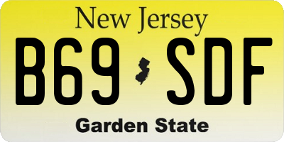 NJ license plate B69SDF