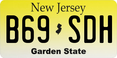 NJ license plate B69SDH