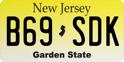 NJ license plate B69SDK
