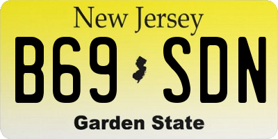 NJ license plate B69SDN