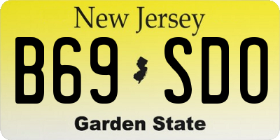 NJ license plate B69SDO