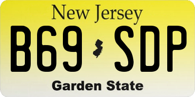NJ license plate B69SDP