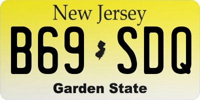 NJ license plate B69SDQ