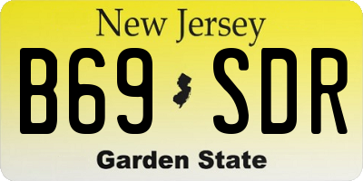 NJ license plate B69SDR