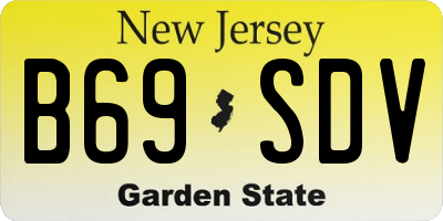 NJ license plate B69SDV