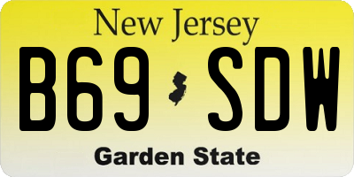 NJ license plate B69SDW