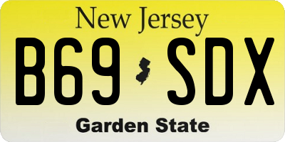 NJ license plate B69SDX