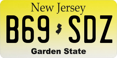 NJ license plate B69SDZ