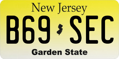 NJ license plate B69SEC