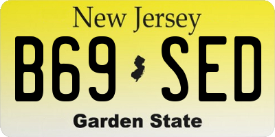 NJ license plate B69SED