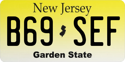 NJ license plate B69SEF