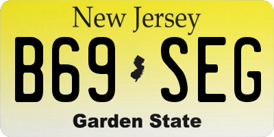 NJ license plate B69SEG