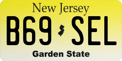 NJ license plate B69SEL