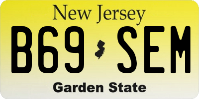 NJ license plate B69SEM