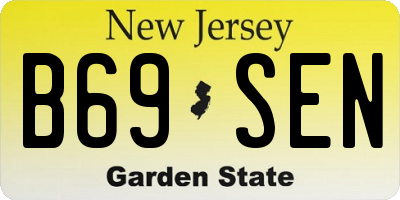 NJ license plate B69SEN
