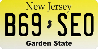 NJ license plate B69SEO