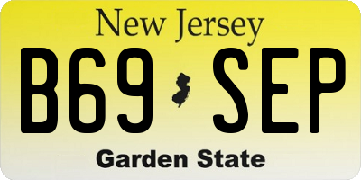 NJ license plate B69SEP