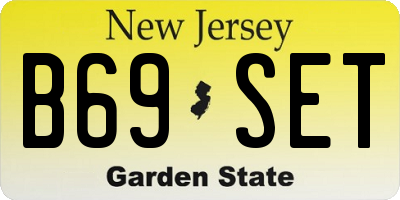 NJ license plate B69SET