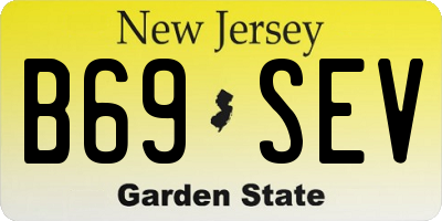 NJ license plate B69SEV