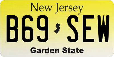 NJ license plate B69SEW