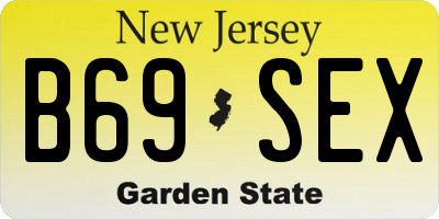 NJ license plate B69SEX