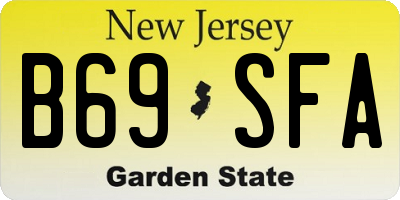 NJ license plate B69SFA
