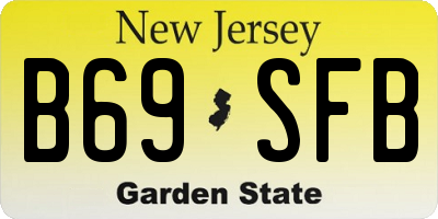 NJ license plate B69SFB