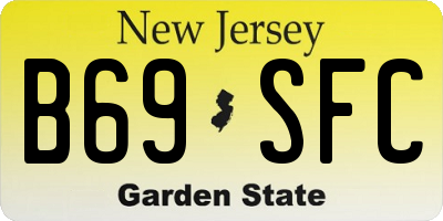 NJ license plate B69SFC