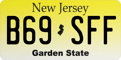 NJ license plate B69SFF