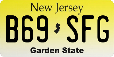 NJ license plate B69SFG