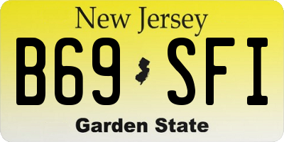 NJ license plate B69SFI