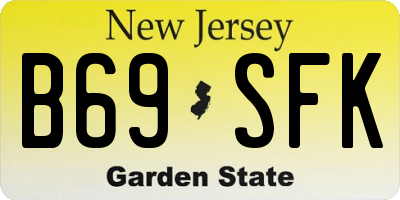 NJ license plate B69SFK