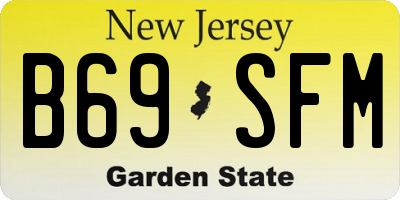 NJ license plate B69SFM