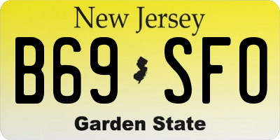 NJ license plate B69SFO