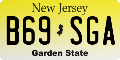 NJ license plate B69SGA