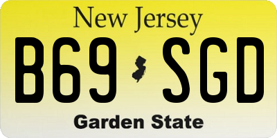 NJ license plate B69SGD