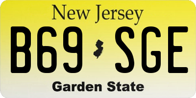 NJ license plate B69SGE