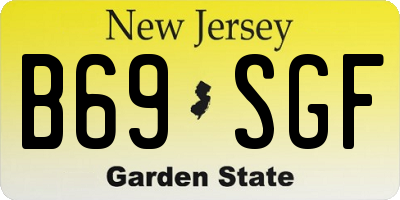 NJ license plate B69SGF
